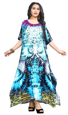 Multicolor Printed Satin Islamic-Kaftans 1
