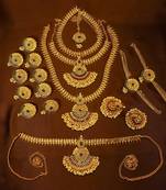 Designer Gold Plated Kempu Green Bridal Dulhan Wedding Jewellery Set