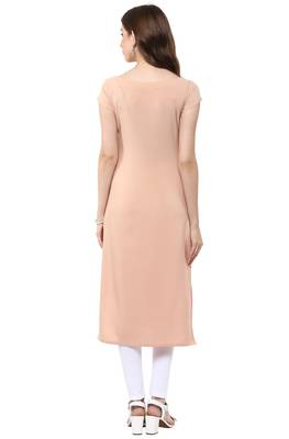Janasya Pink printed crepe kurti 3