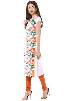 Janasya White printed crepe kurti 3