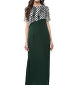 Janasya Green printed crepe kurti