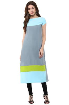 Janasya Multicolor printed crepe kurti 1