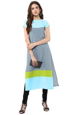 Janasya Multicolor printed crepe kurti 2