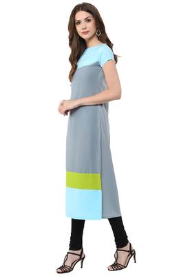 Janasya Multicolor printed crepe kurti 3