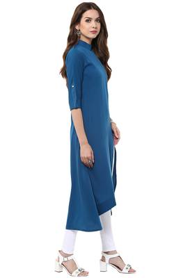 Blue printed crepe kurti 5