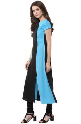Multicolor printed crepe kurti 4