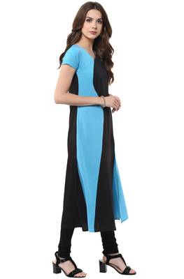Multicolor printed crepe kurti 5