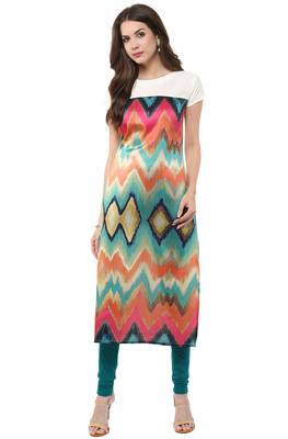 Janasya Multicolor printed crepe kurti 1