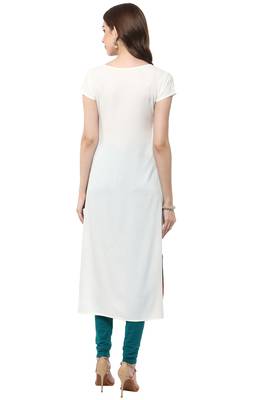 Janasya Multicolor printed crepe kurti 3