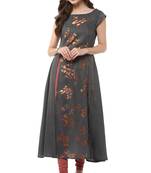 Grey printed crepe kurti