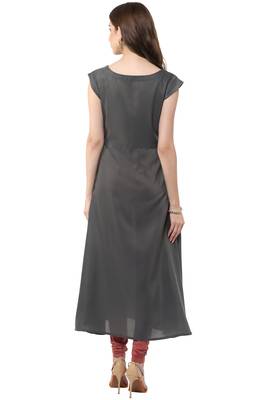 Grey printed crepe kurti 3