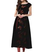 Black printed crepe kurti