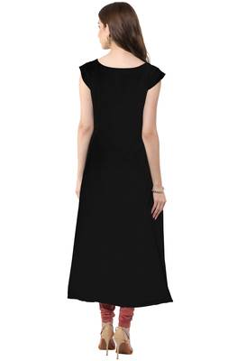 Black printed crepe kurti 5