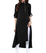 Black printed crepe kurti