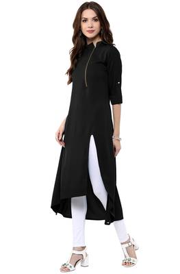 Black printed crepe kurti 2
