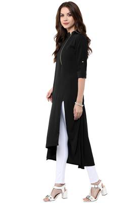 Black printed crepe kurti 3
