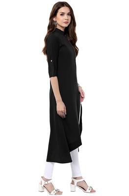 Black printed crepe kurti 4