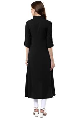 Black printed crepe kurti 5