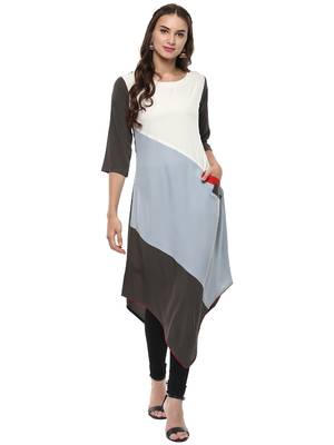 Janasya Multicolor printed crepe kurti 1