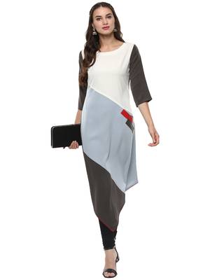 Janasya Multicolor printed crepe kurti 2