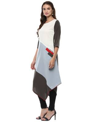 Janasya Multicolor printed crepe kurti 3