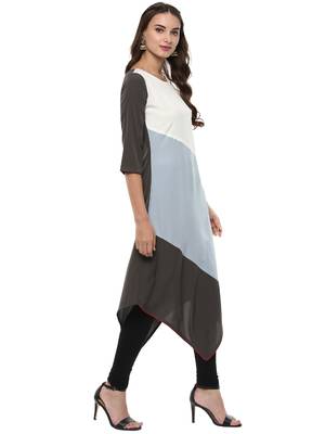 Janasya Multicolor printed crepe kurti 4