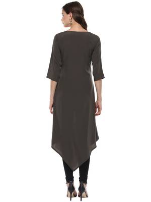Janasya Multicolor printed crepe kurti 5