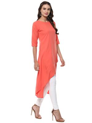 Janasya Pink printed crepe kurti 4