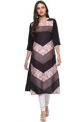 Janasya Multicolor printed crepe kurti 2