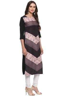 Janasya Multicolor printed crepe kurti 4