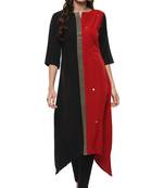 Black printed crepe kurti