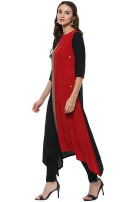 Black printed crepe kurti 3
