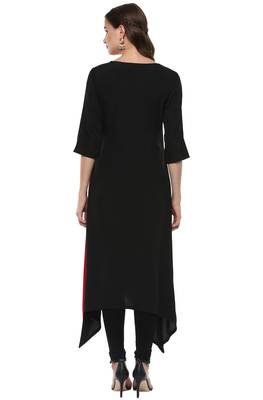 Black printed crepe kurti 5