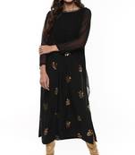 Janasya Black printed crepe kurti