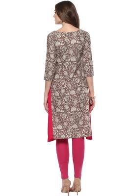 Janasya Grey printed cotton kurti 5