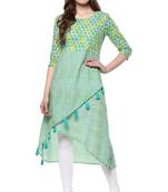 Janasya Multicolor printed cotton kurti