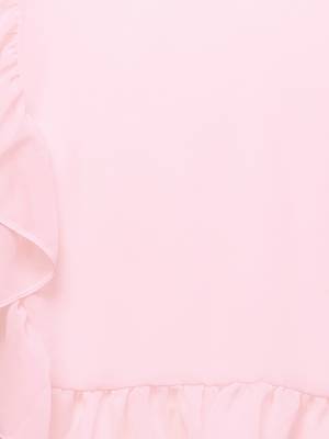 Inddus Light Pink Georgette Solid Ruffle Saree With Blouse 4