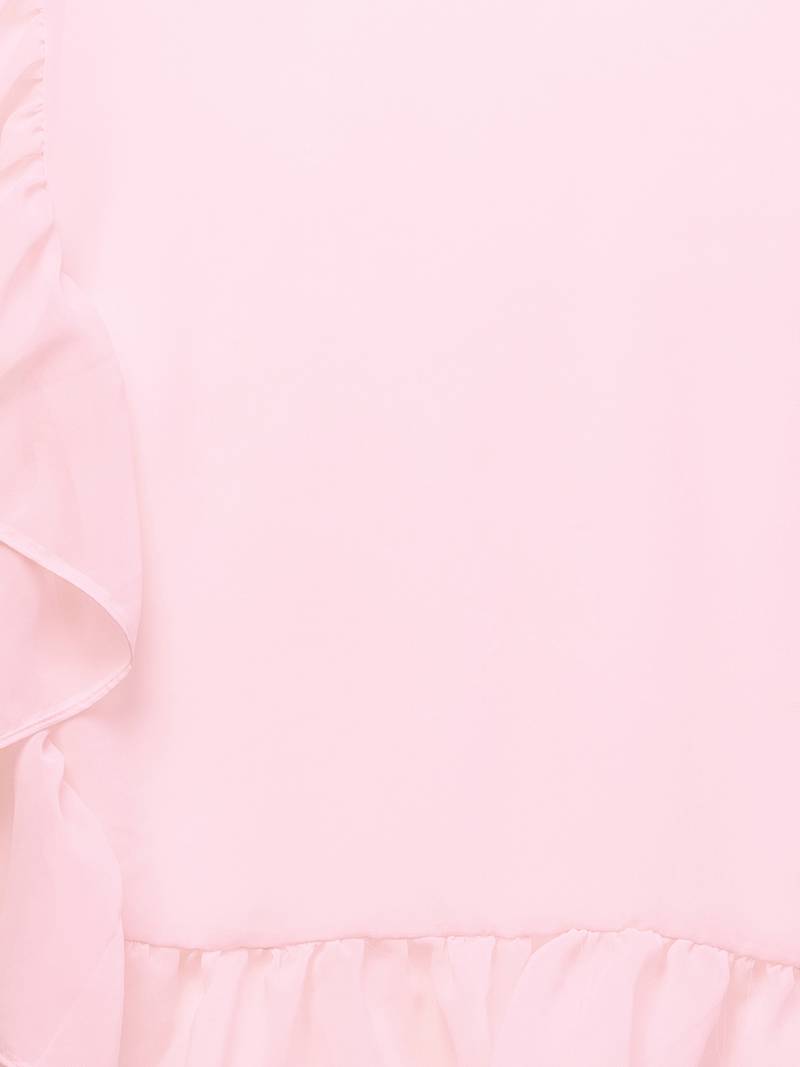 Inddus Light Pink Georgette Solid Ruffle Saree With Blouse