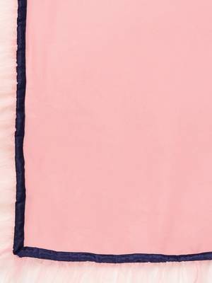 Inddus Pink Net Solid Ruffle Saree With Blouse 4