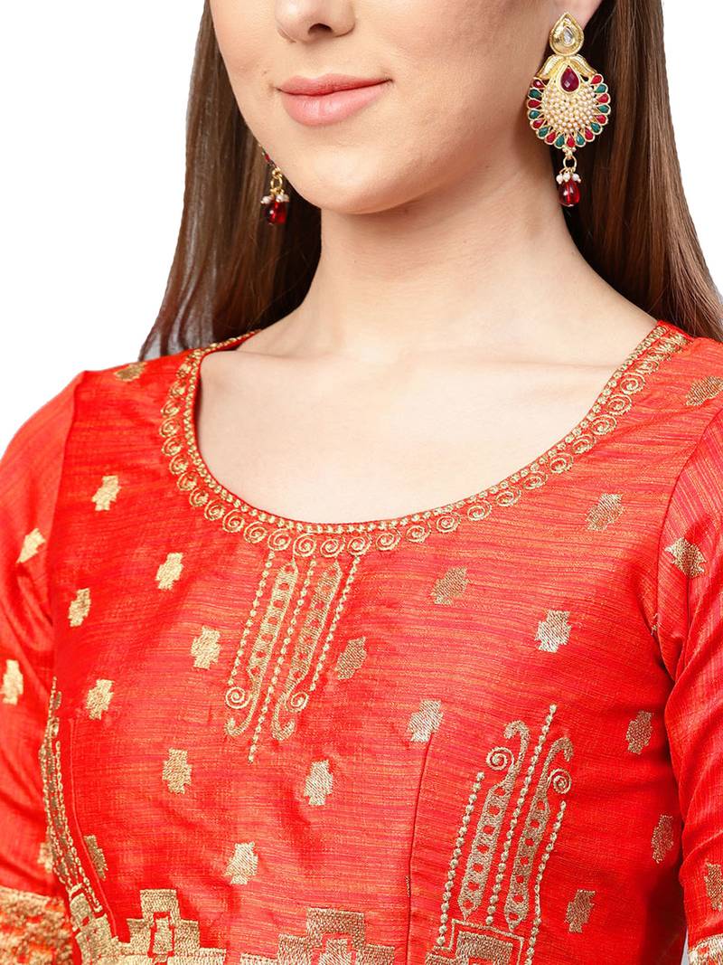 Inddus Grey Satin Silk Embroidered Saree With Blouse