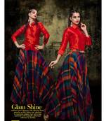 Multicolor cotton printed stitched lehenga with dupatta