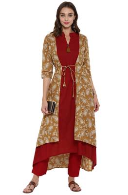 Janasya Multicolor printed cotton kurti 1
