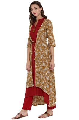 Janasya Multicolor printed cotton kurti 3
