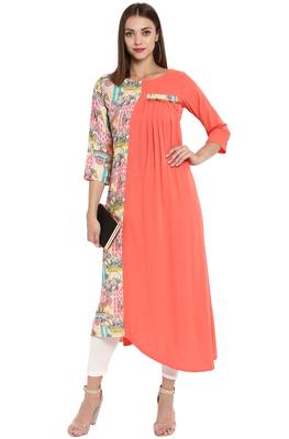 Janasya Multicolor printed crepe kurti 1
