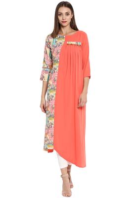 Janasya Multicolor printed crepe kurti 2