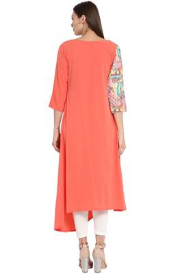 Janasya Multicolor printed crepe kurti 5