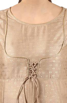 Beige printed silk kurti 5