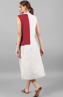 Janasya Off-white printed cotton kurti 5