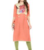Janasya Pink printed silk kurti