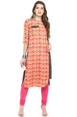Janasya Multicolor printed crepe kurti 1